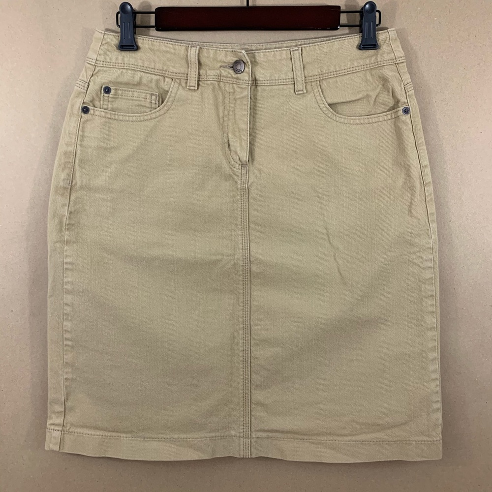 Boden tan denim cotton stretch skirt
